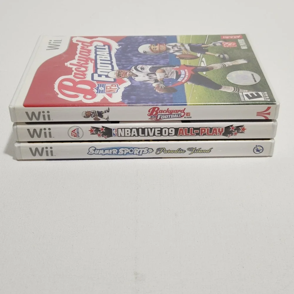 Lot Of 3 Nintendo Wii  Games Summer Sports/ NBA Live 09/ Backyard Football‎